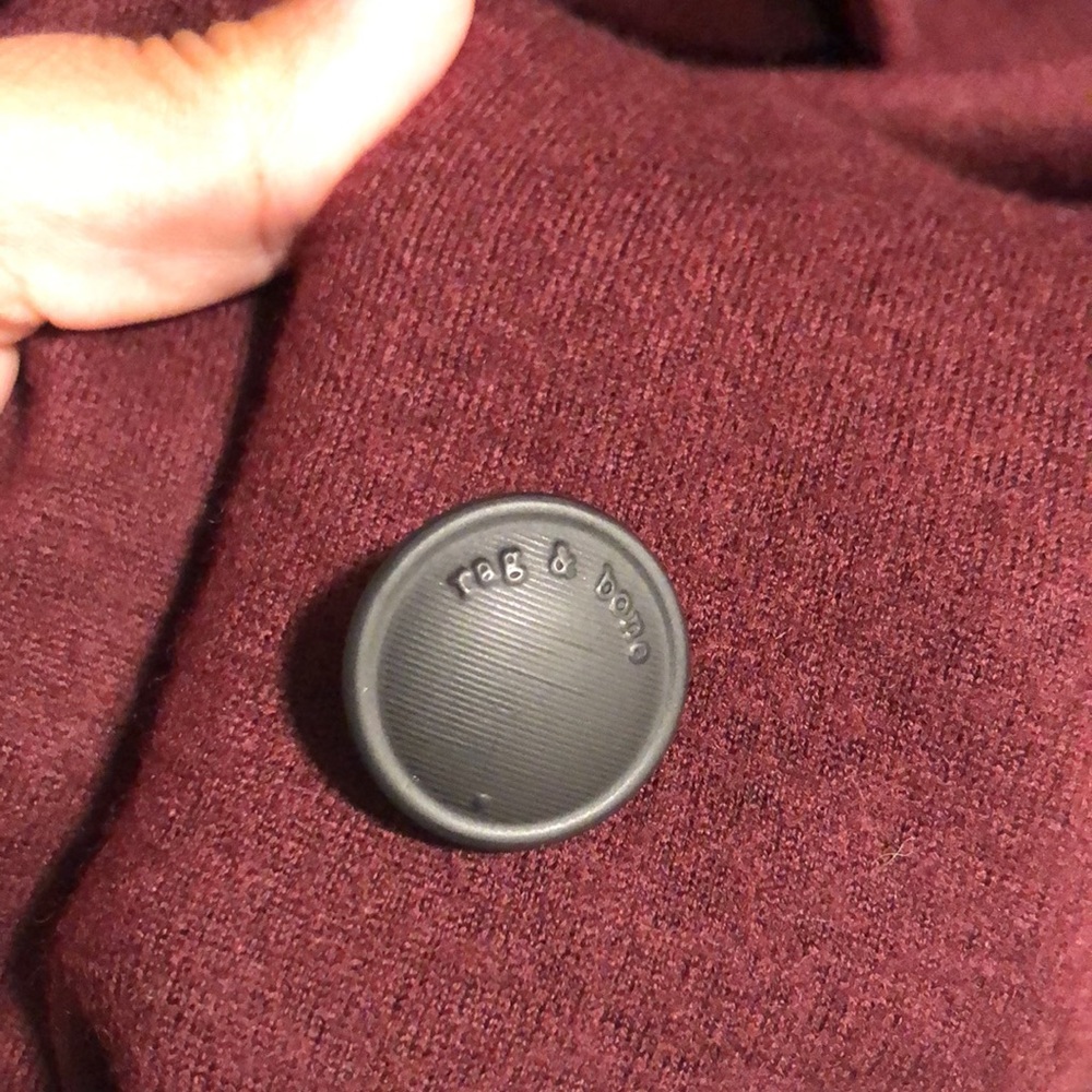 Rag & Bone Burgundy Wool Blazer Size 10 Tailored Double-Breasted Fall Essential - Picture 6 of 11